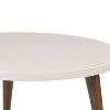 The Urban Port 24" Modern Coffee Table Round Off White Top Tapered Brown Mango Wood Legs Brown/White - 4 of 4