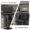 Dexmalle Set of 2 Faux Leather Bar Stools with Arms,Black - 3 of 4