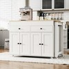 Kitchen Island with 4 Door Cabinet, Spice Rack and 2 Drawers - 4 of 4