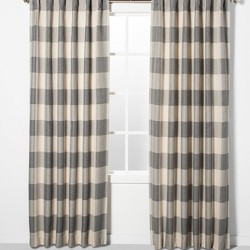 Plaid Light Filtering Curtain Panels Gray Threshold Target