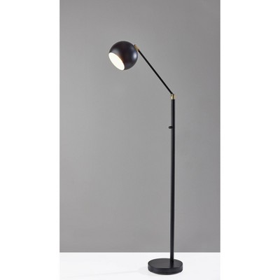 Ashbury Floor Lamp Black with Antique Brass Accents - Adesso