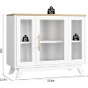 Garvee 36 Inch Small Buffet Storage Cabinet with Adjustable Shelf and Fluted Glass Door Retro Kitchen Sideboard - 2 of 4