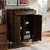 Capet Walnut Narrow Shoe Storage Cabinet with Flip Down Large