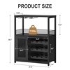 36 Inch Tall Bar Cabinet, Adjustable Shelves Wine Rack Table with Removable Wine Rack and Mesh Door - 3 of 4