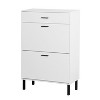 TIRAMISUBEST White Shoe Cabinet - Modern Freestanding Storage with 2 Flip Drawers & Metal Legs for Entryway or Closet - 4 of 4