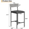 Jojoka Dining Bar Table Set for 2 with 3 Storage Shelves,Pub Bar Counter Table with 2 Footrest Chairs - 2 of 4