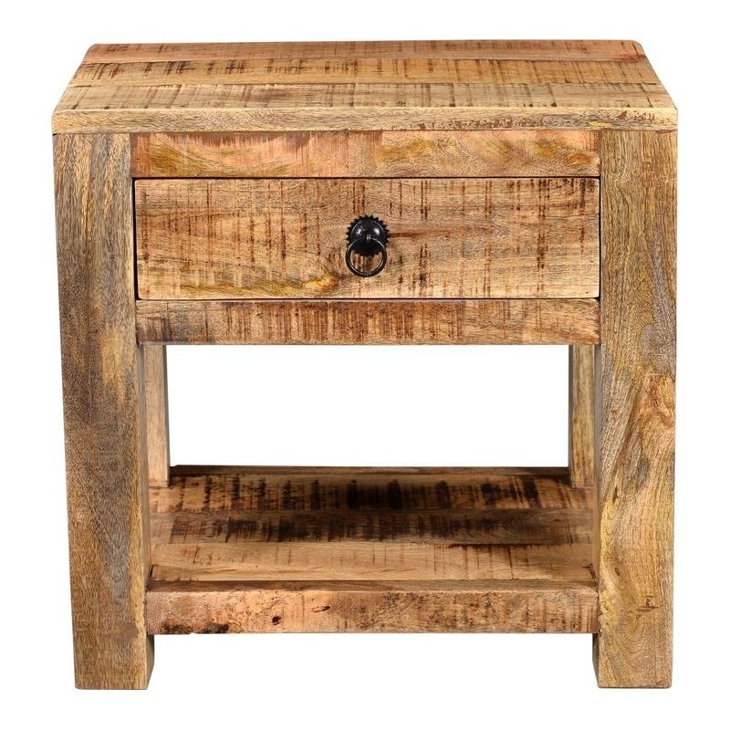 Surat Solid Wood Nightstand with 1 Drawer Brown - Timbergirl, 1 of 9