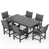Pamapic 7-Piece HDPE Plastic Patio Outdoor Dining Set with Arm Chairs - 3 of 4