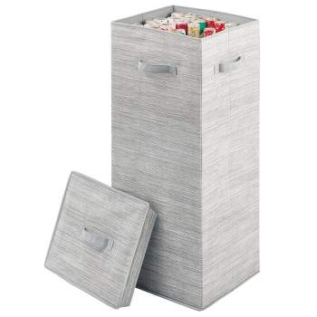 mDesign Tall Gift-Wrapping Paper Storage Box with Handles + Removable Lid