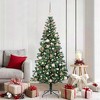 vidaXL Artificial Pre-lit Christmas Tree Green 70.9" PVC and Metal - 2 of 4