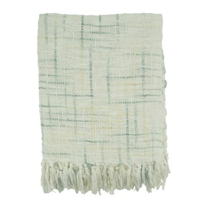 Saro Lifestyle Saro Lifestyle Crosshatch Design Throw Blanket, Ivory, 50"x60"