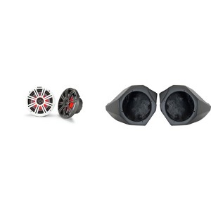 Kicker 45KM654L 6.5" LED Marine Speakers and Front-Kick 6.5in Speaker Pods Compatible with CanAm X3 2017-2025 - 1 of 4