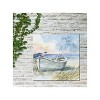 Cottage Garden West of The Wind Birds Eye View Blue, White, Tan 24 x 24 Inch Waterproof Gallery Wrapped Canvas, Outdoor Garden, Yard, Patio All - 2 of 2