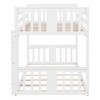 NicBex Twin over Twin Loft Bunk Bed, Modern Wooden Bed Frame with Full Length Guardrails and Ladder for Bedroom - 3 of 4