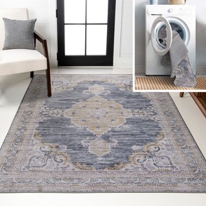 JONATHAN Y Wincer Chenille Cottage Medallion Machine-Washable Area Rug - 1 of 4