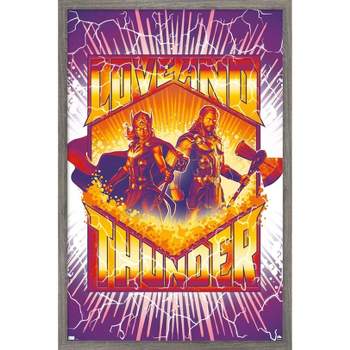 Trends International Marvel Thor: Love and Thunder - Purple Lightning Framed Wall Poster Prints