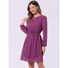 INSPIRE CHIC Women's Choker V Neck Vintage Flared Gilding Metallic Shiny Star A-Line Dress - 3 of 4