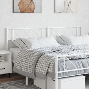 vidaXL Metal Headboard White 76" - 1 of 4