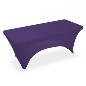 Lann's Linens Fitted Tablecloths for Rectangular Tables - Wedding, Banquet, Trade Show Polyester Cloth Fabric Cover - 1 of 3
