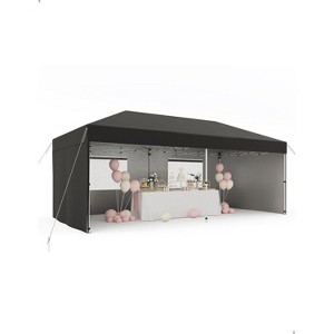 Pop Up Canopy Tent Heavy-Duty 210D Oxford Fabric Includes Roller Bag and 6 Sandbags, UV Protection for Beach and Party - 1 of 4