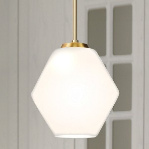 Urban Ambiance Luxury Mid-Century Modern Indoor Pendant,  11-1/2''H x 10"W x 10''D,  Brushed Gold Finish, UHP4523 - 1 of 4