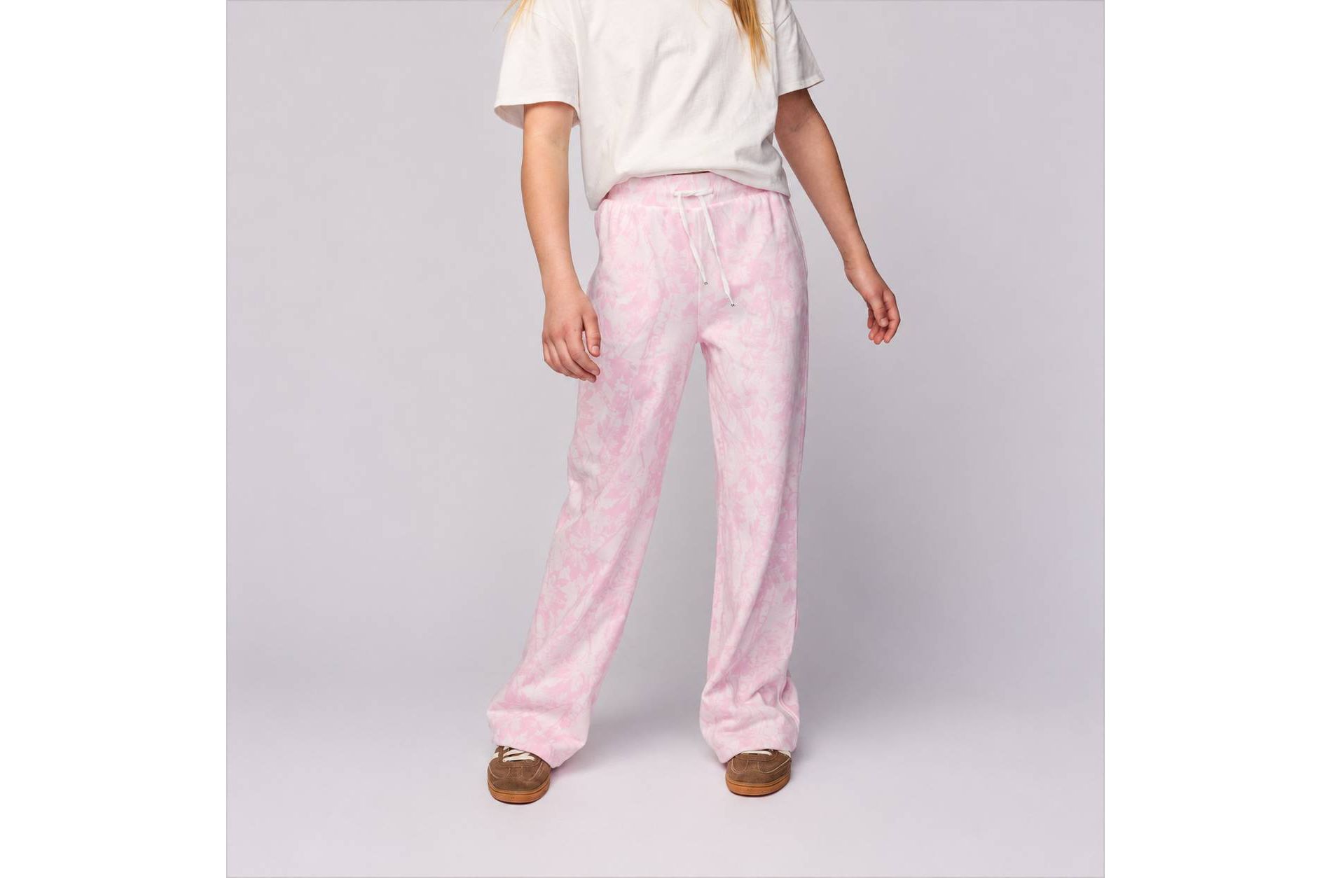 Pacsun Kids Girls' French Terry Wide Leg Sweatpant - Pink Camo L