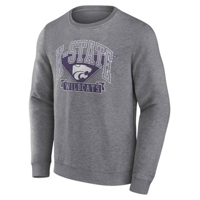 NCAA Kansas State Wildcats Men's Gray Crew Neck Fleece Sweatshirt - XXL