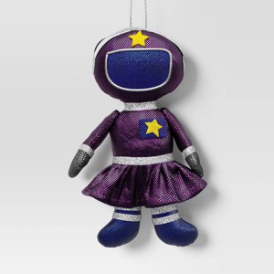 5.25" Christmas Fabric Metallic Space Girl Ornament - Wondershop™ - 1 of 3