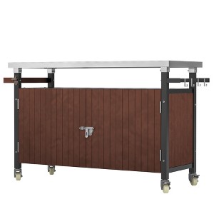 NicBex 1 Shelf Rolling Kitchen Island Cart with 2-Door Cabinet,Kitchen Island on Wheels with Storage and Large Work Top,Island Table for Kitchen - 1 of 4