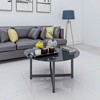 NicBex Modern 35.44" Round Coffee Table with Tempered Glass Top and Metal Cross Legs for Living Room and Bedroom - 4 of 4