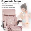Adjustable Height Office Desk Chair Ergonomic Executive Desk Chair With Silent Swivel Chair Wheels And Arms Velvet-Cuddlewood - 3 of 4