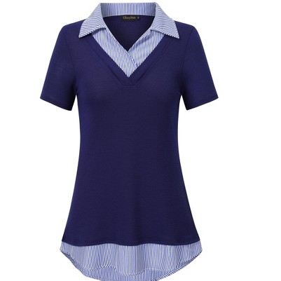 short sleeve blue stripes 2