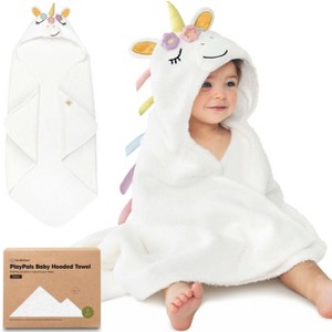 KeaBabies PlayPals Baby Towels with Hood for Girls, Boys, 100% Organic Soft Cotton Hooded Bath Towels for Newborn, Kids - 1 of 4