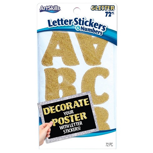 2 Packs Small Alphabet Letter Foam Glitter Stickers Arts Craft Supplies  Stickers 