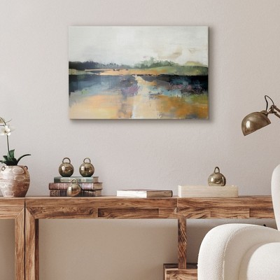 Americanflat Canvas Wall Art Featuring Beige, Blue, Green, Purple and White Tones - Gallery Wrap - Landscape Wall Art