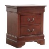 HomeStock Cherry Nightstand 24x21x16 with Two Smooth Drawers, Compact Bedside Table for Storage, Warm Finish Bedroom Accent Piece - 3 of 4