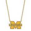 Black Bow Jewelry 14k Yellow Gold Plated Sterling Silver Michigan Wolverines NCAA Necklace 18 Inch - 2 of 4