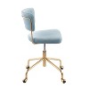 TiramisuBest Contemporary Light Blue Velvet Task Chair, 360¡ã Swivel, Adjustable Height, Indoor Use - 2 of 4