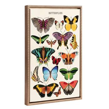 18"x24" Sylvie Beaded Butterflies Framed Canvas by Tania Garcia Gold - Kate & Laurel All Things Decor