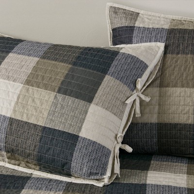 Neutral Plaid Reversible Polyester Daybed Cover Set