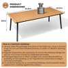 Crestlive Products Outdoor Dining Set Patio Dining Table Wooden-Like Top and Aluminum Frame Umbrella Hole - 2 of 4