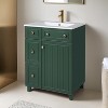 24" Bathroom Vanity with Sink, Free Standing Single Basin Vanity Set with Two Drawers and One Door - Leovsnove - 3 of 4