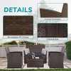 DOMETOUR 4 Piece Outdoor PE Wicker Furniture Set, Patio Brown Rattan Sectional Sofa Couch with Washable Cushions - 2 of 4