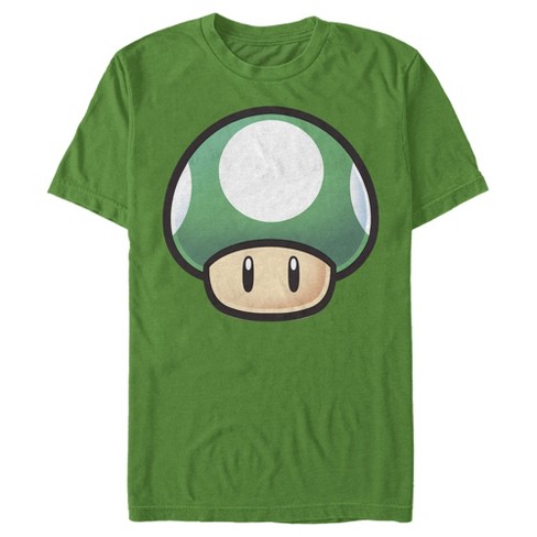 Men's Nintendo 1-up Mushroom Portrait T-shirt - Kelly Green - Medium ...