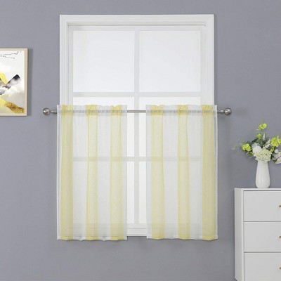 Whizmax Kitchen Curtains Vertical Geometric Small Sheer Tier Stripe Set   GUEST 7234d33f C1e8 4e85 81a9 2c6ad62fe36e