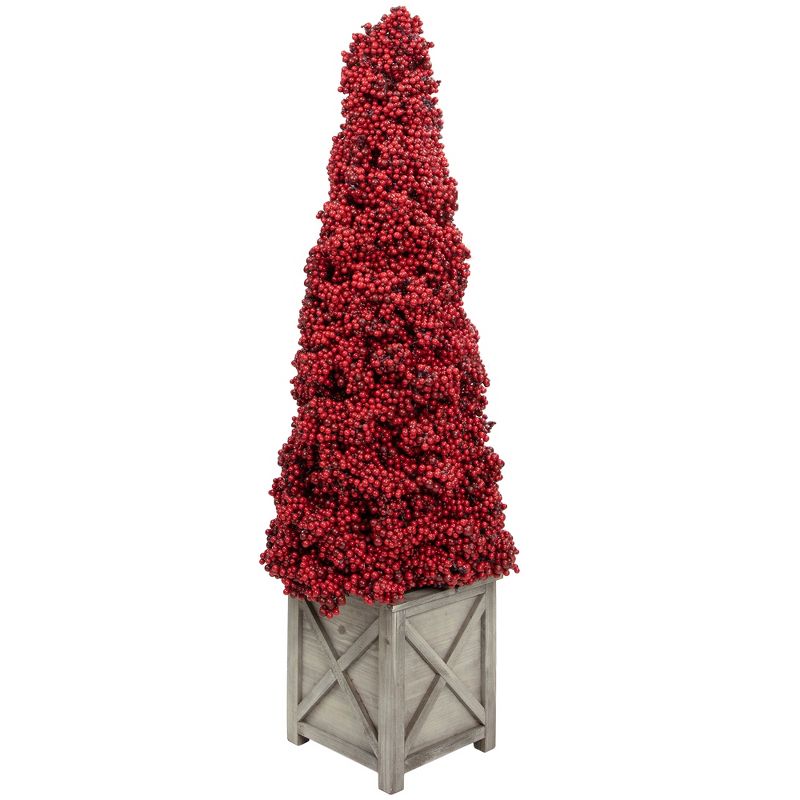 Allstate Floral 3.3 FT Red Berry Cone Potted Christmas Topiary, 3 of 6