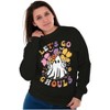 Cute Boho Ghost Lets Go Ghouls Women Crewneck Sweatshirt Brisco Brands - 4 of 4