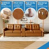 Faux Leather 4-Seater Sectional Sofa with Wireless/USB Charging, Cup Holders, Storage Console, Cloud Deep Seat Couch for Living Room, Reception Room - 4 of 4