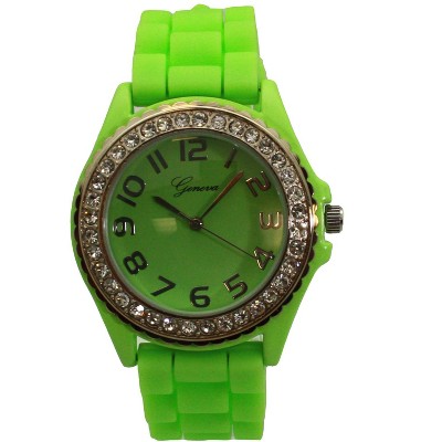 Olivia Pratt Every Day Silicone and Rhinestones Colorful Women Watch