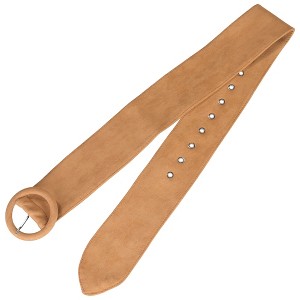 INSPIRE CHIC Women's Wide Vintage Round Buckle Obi Cinch Belts - 1 of 4